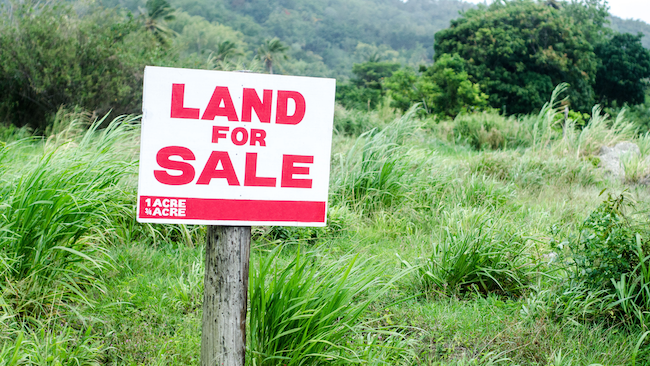 raw land with for sale sign