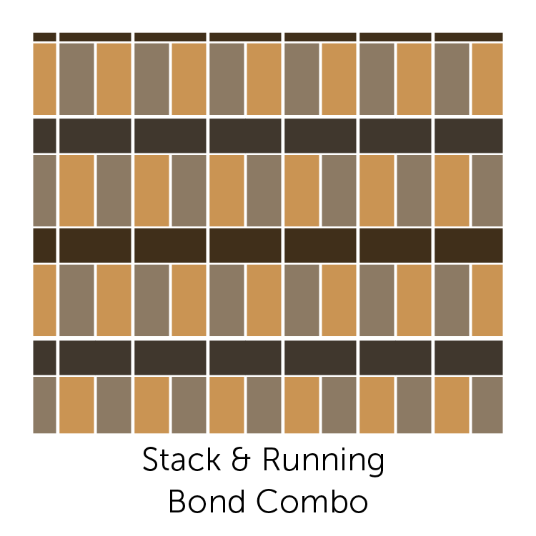 Stack and Running Bond Combo brick pattern