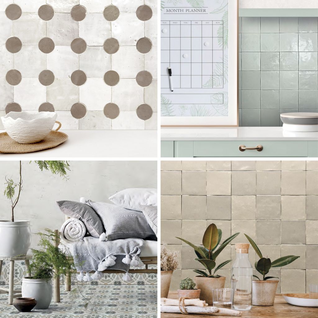 Home designs featuring Zellige tile