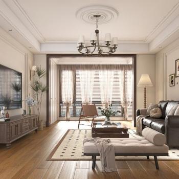 Living room featuring engineered hardwood flooring